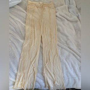 Cream waffle Urban Outfitters flare pants, so comfy for winter, size medium